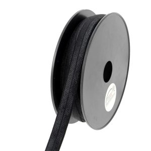 סרט נמתח מתקפל (Fold Over Elastic) ברוחב 15 מילימטר בצבע שחור