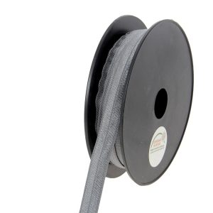 סרט נמתח מתקפל (Fold Over Elastic) ברוחב 15 מילימטר בצבע אפור