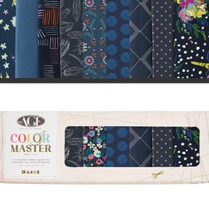 קופסת רבעים שמנים (fat quarters) בגווני אוקיינוס בלילה