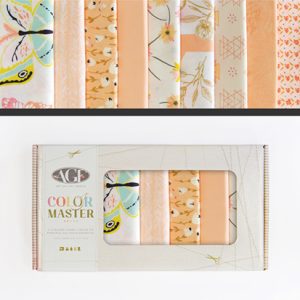 קופסת רבעים שמנים (fat quarters) בגווני אפרסק