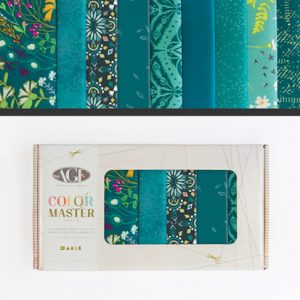 קופסת רבעים שמנים (fat quarters) החיים בטורקיז