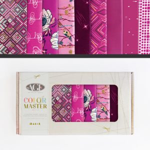 קופסת רבעים שמנים (fat quarters) סגול תוסס