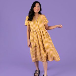 Nell gathered midi dress sewing pattern 4