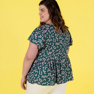 Nell peplum blouse sewing pattern flutter sleeves 3