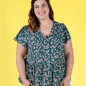 Nell peplum blouse sewing pattern flutter sleeves 4