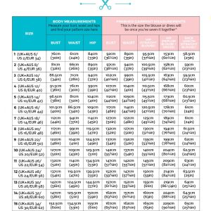 Tilly_and_Buttons_Nell_sewing_pattern_size chart
